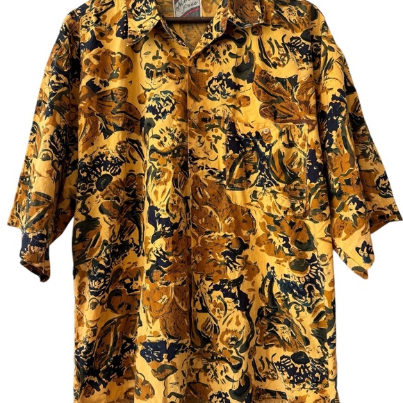 Movin Free Men’s VTG Hawaiian Abstract Button Down Short Sleeve Shirt RARE Sz XL - Picture 4 of 12